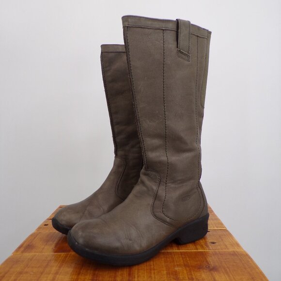 Keen Boots Tall Leather Women's Size 7.5 Green - Picture 2 of 11